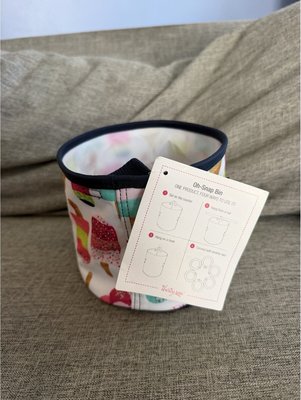 Thirty One Oh Snap Bin In Sweet Sprinkles Popsicle Ice Cream Collapsible New